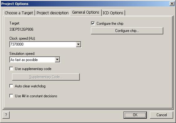 Configure Chip settings not working