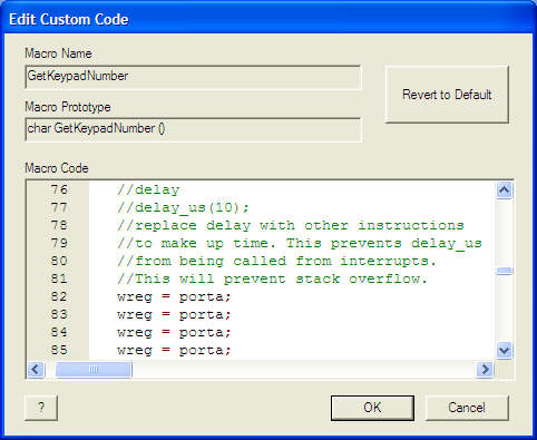 Keypad Custom Code